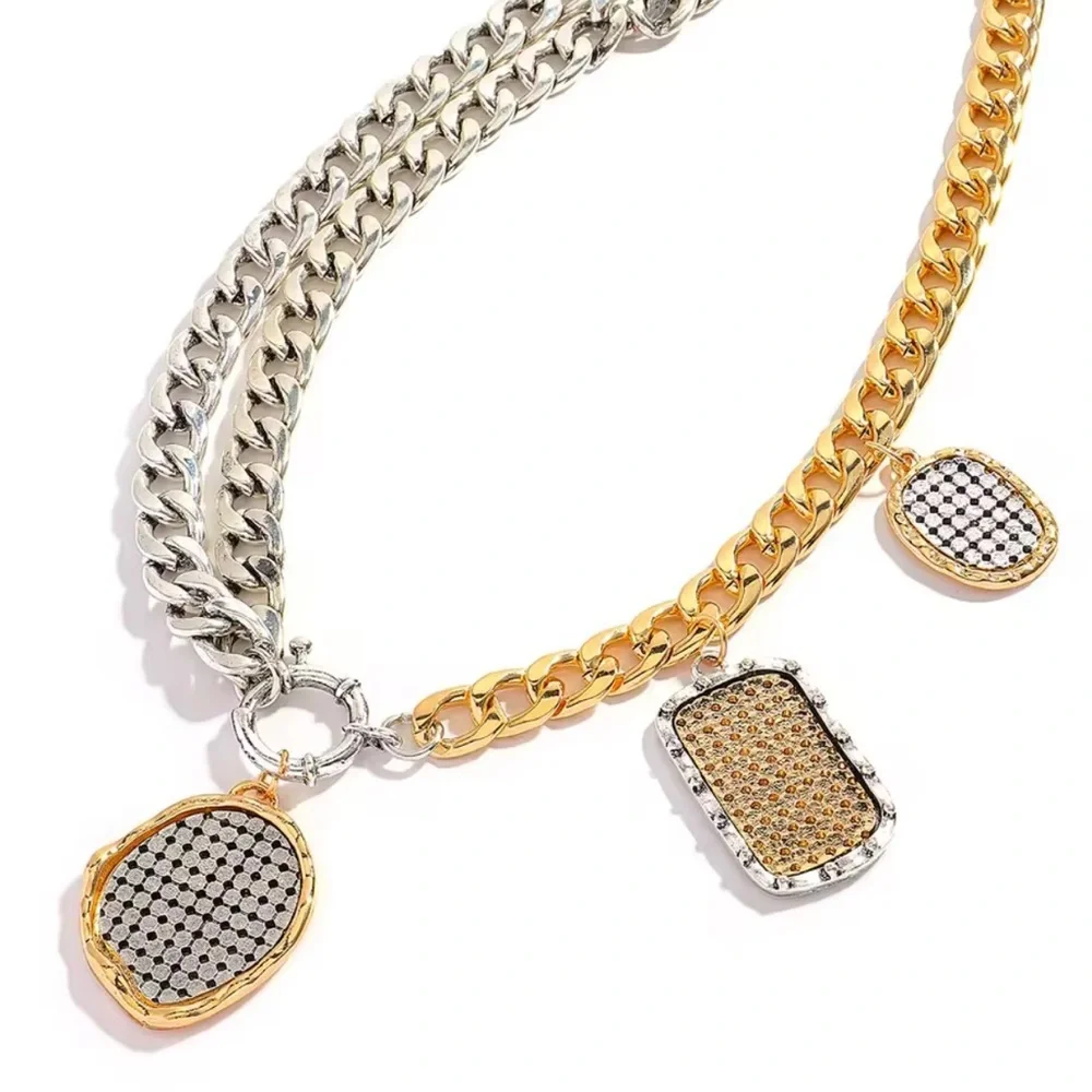 New! Zara coin combination necklaces silver&gold mixcolor adjustable - Picture 11 of 14
